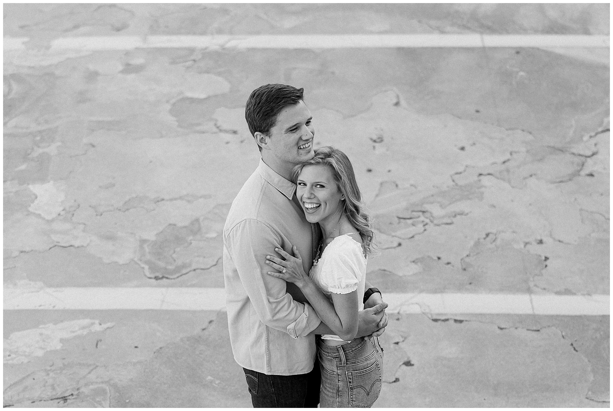 downtown Dallas rooftop engagement session
