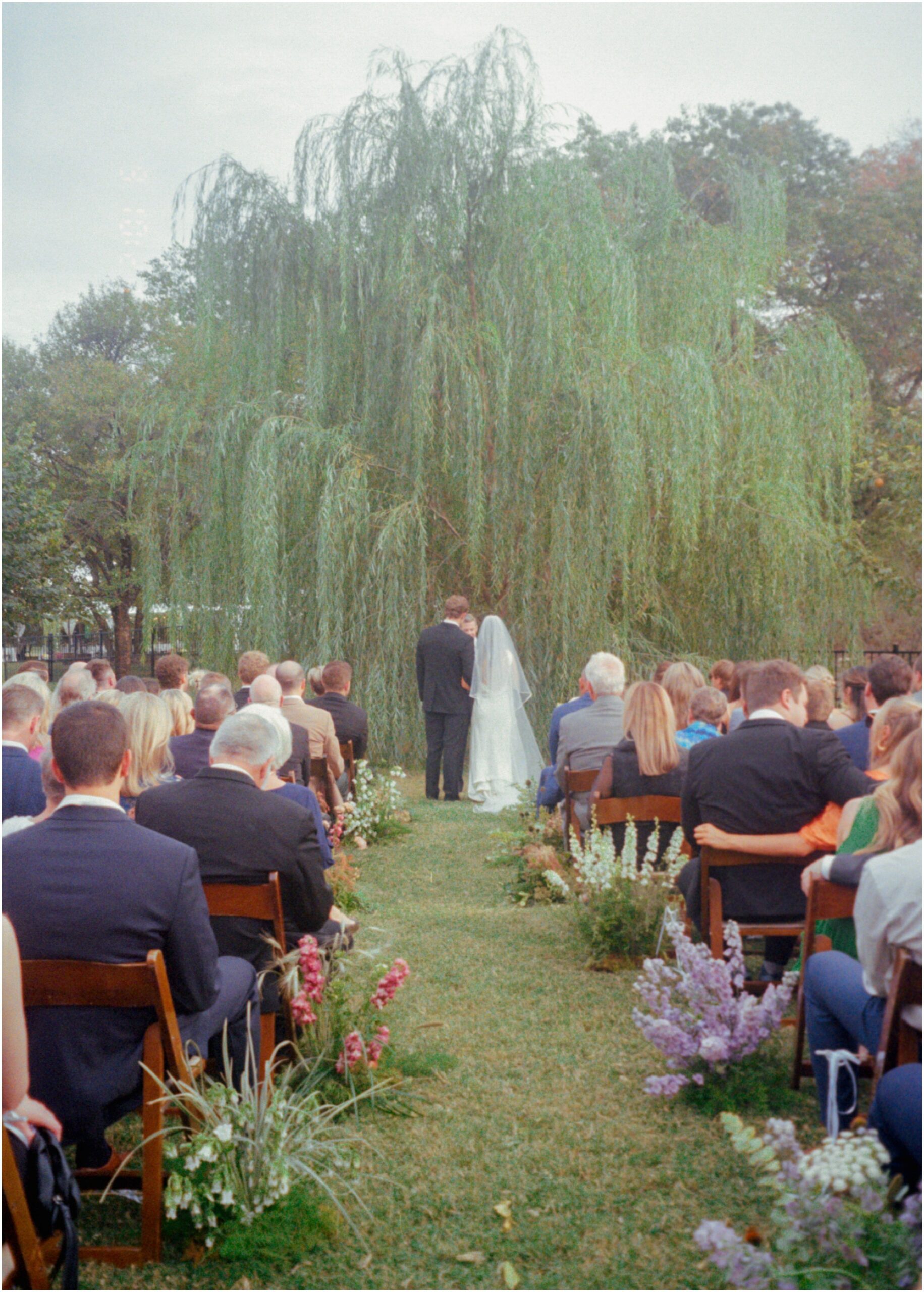 Fort Worth wedding in a backyard on 120mm film