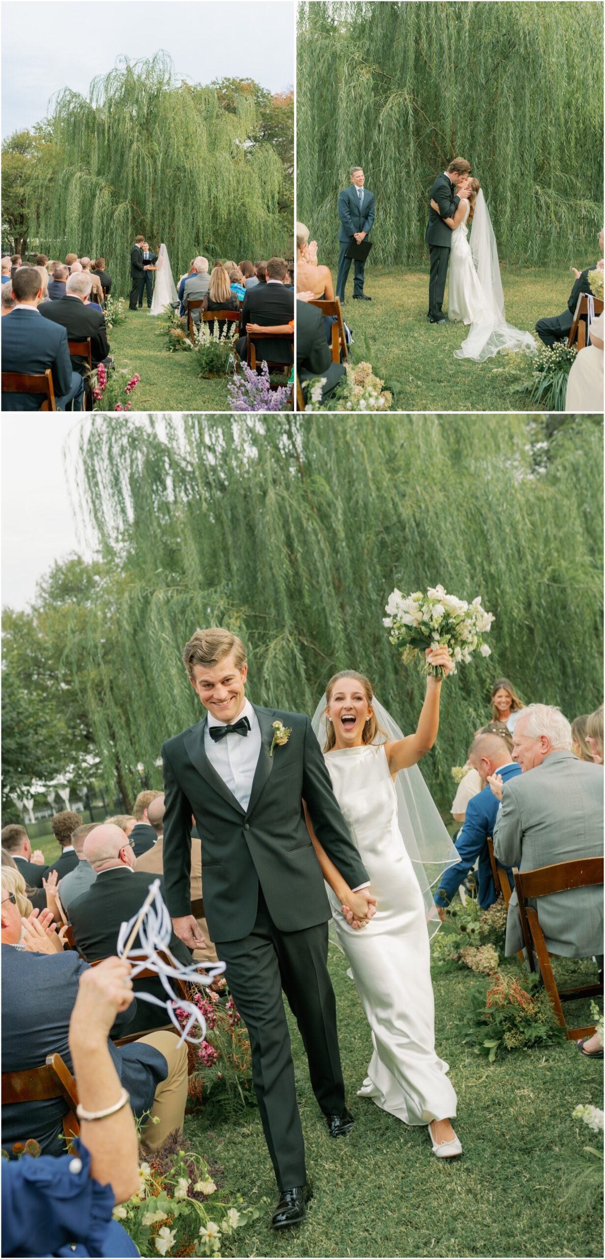 elevated backyard wedding ceremony