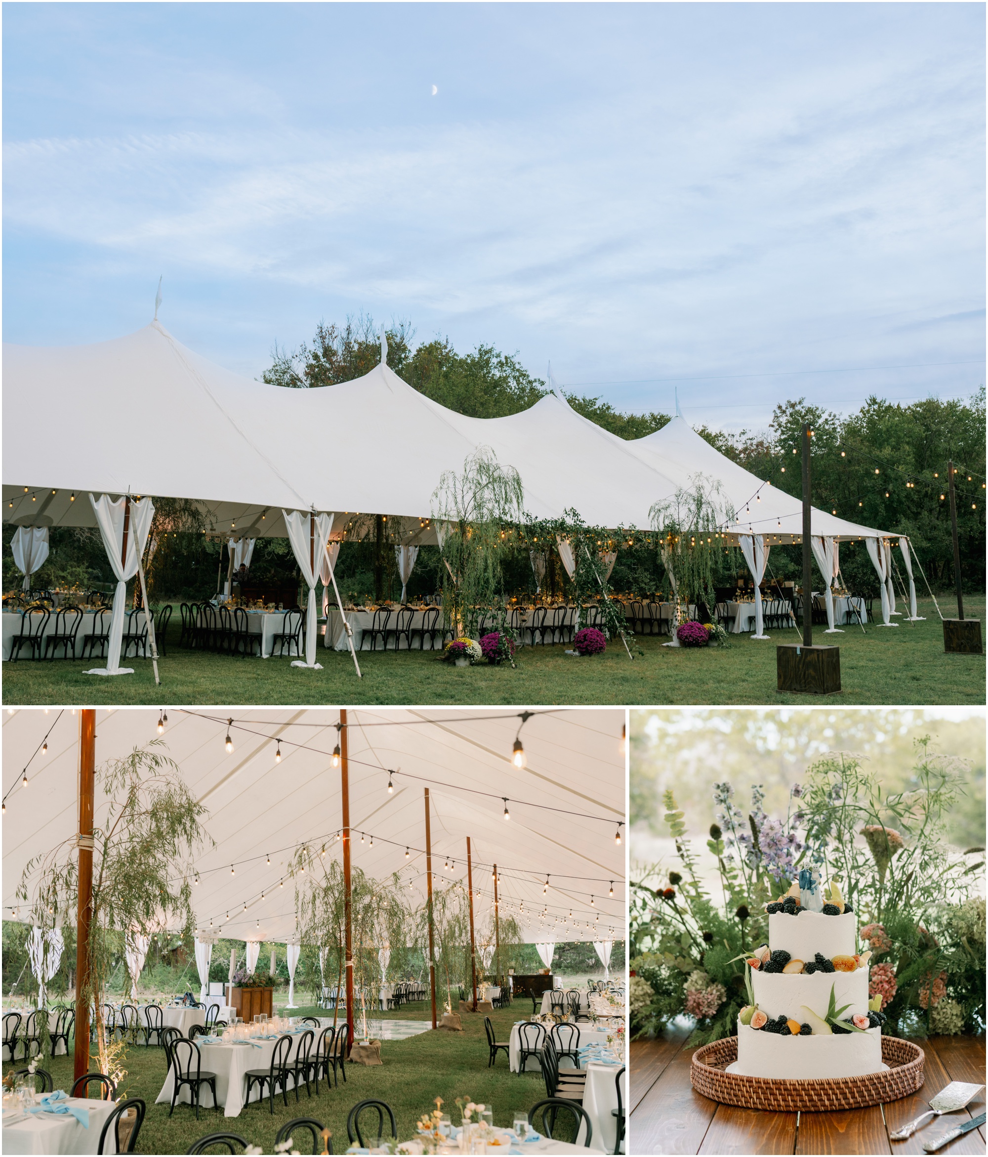 from an elevated backyard wedding in fort worth, Texas with sailcloth tent