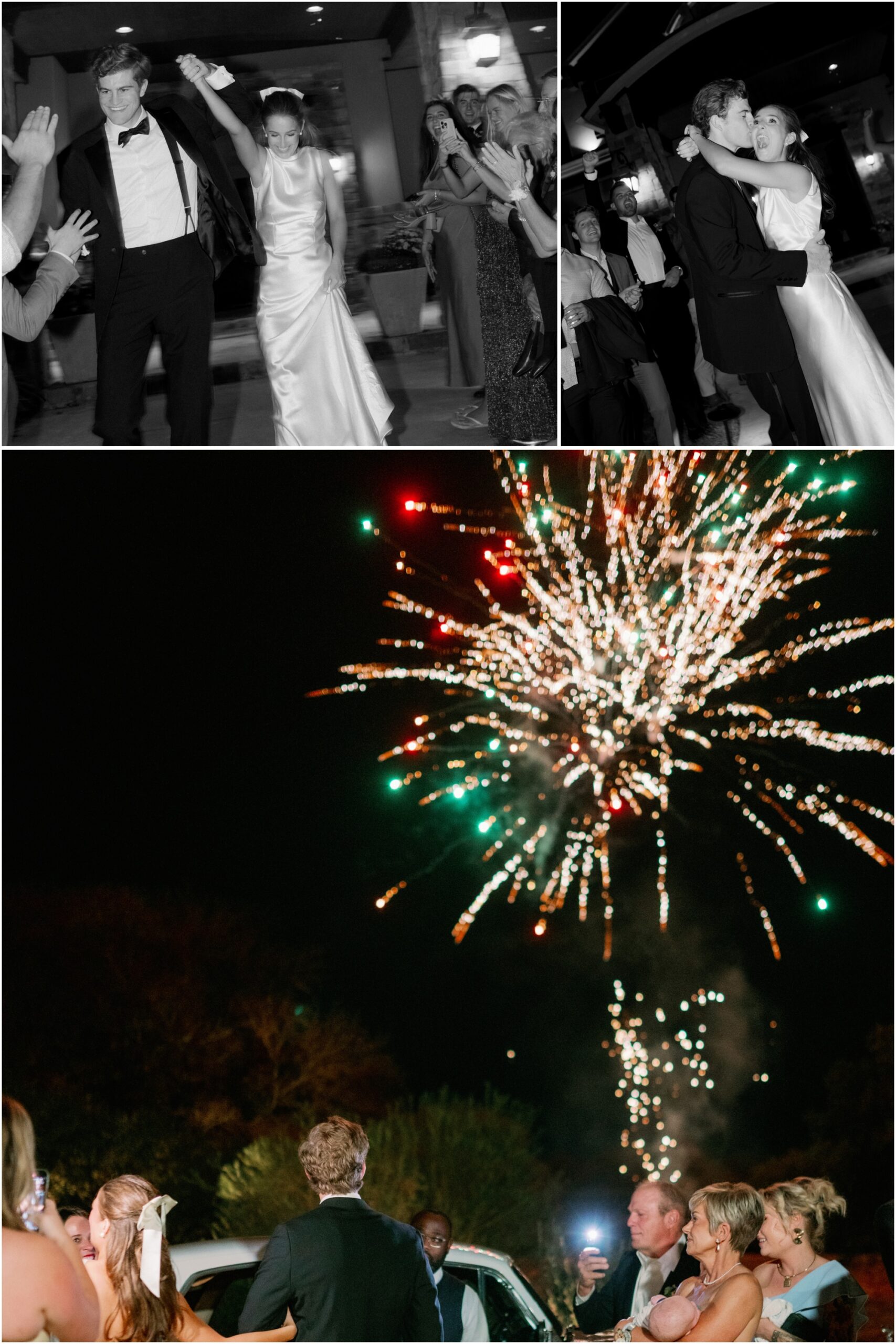 bride and groom firework exit from an elevated backyard wedding in fort worth, Texas