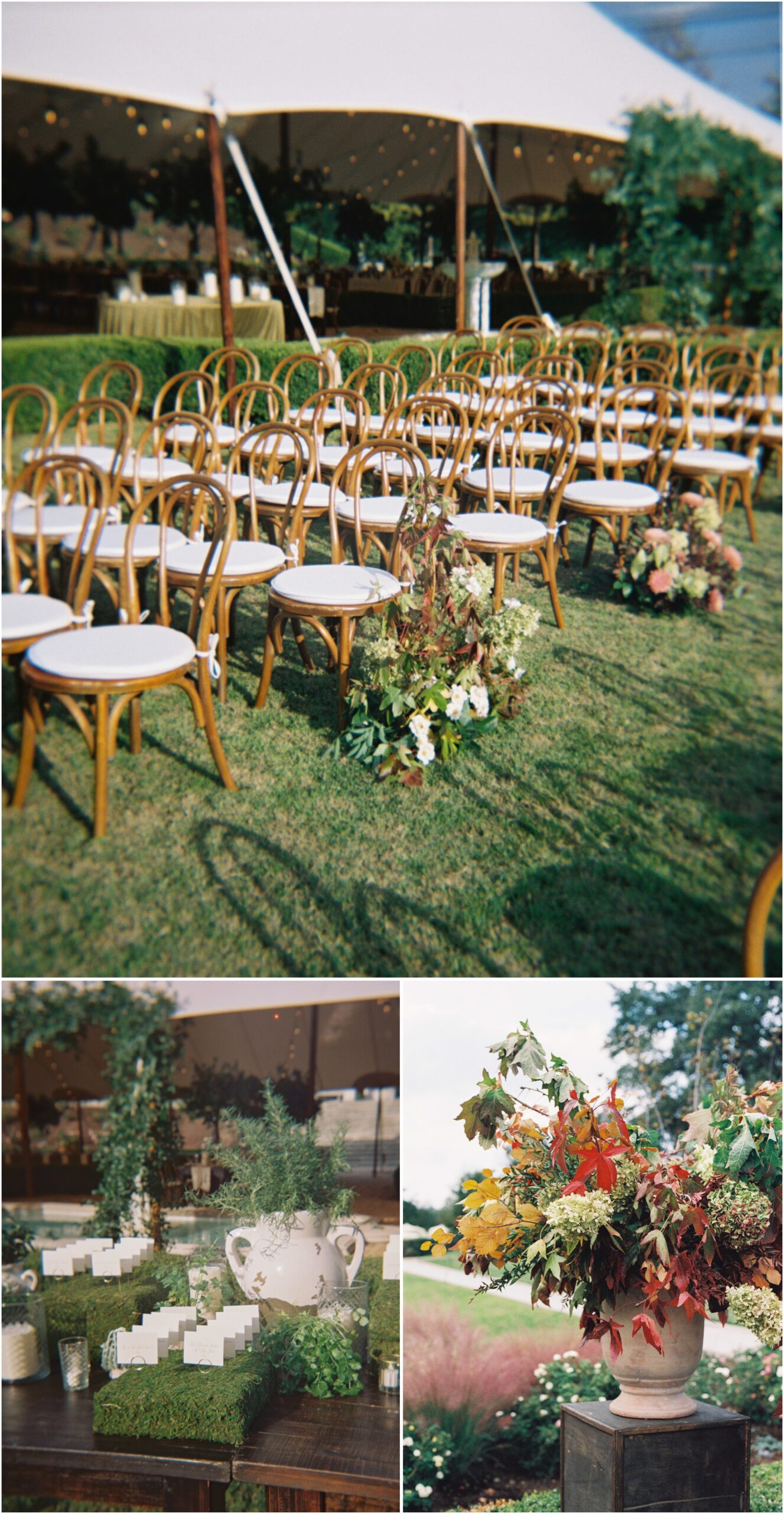 wedding ceremony documented on 120mm film at a wedding at commodore perry estate in austin texas