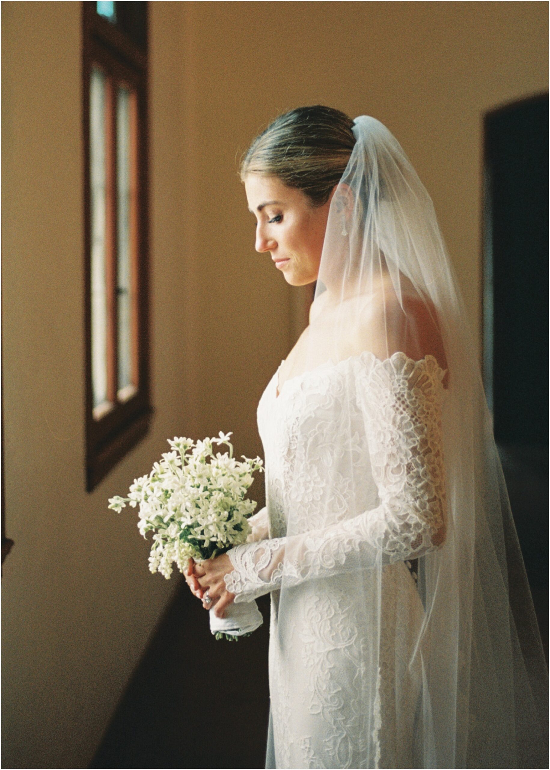 bridal portrait before ceremony at a wedding at commodore perry estate in austin texas