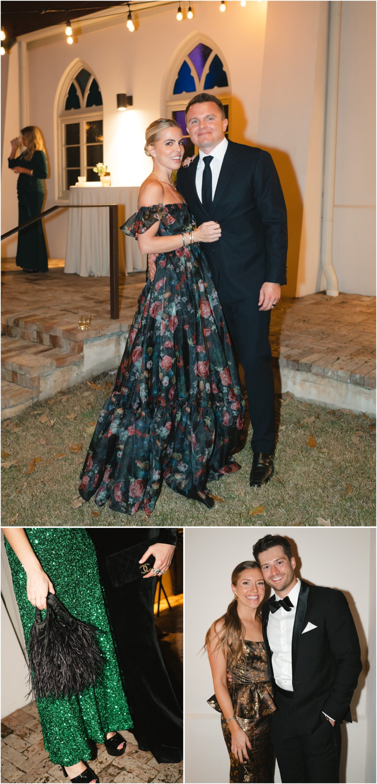 black tie wedding guest inspiration at a wedding at commodore perry estate in austin texas