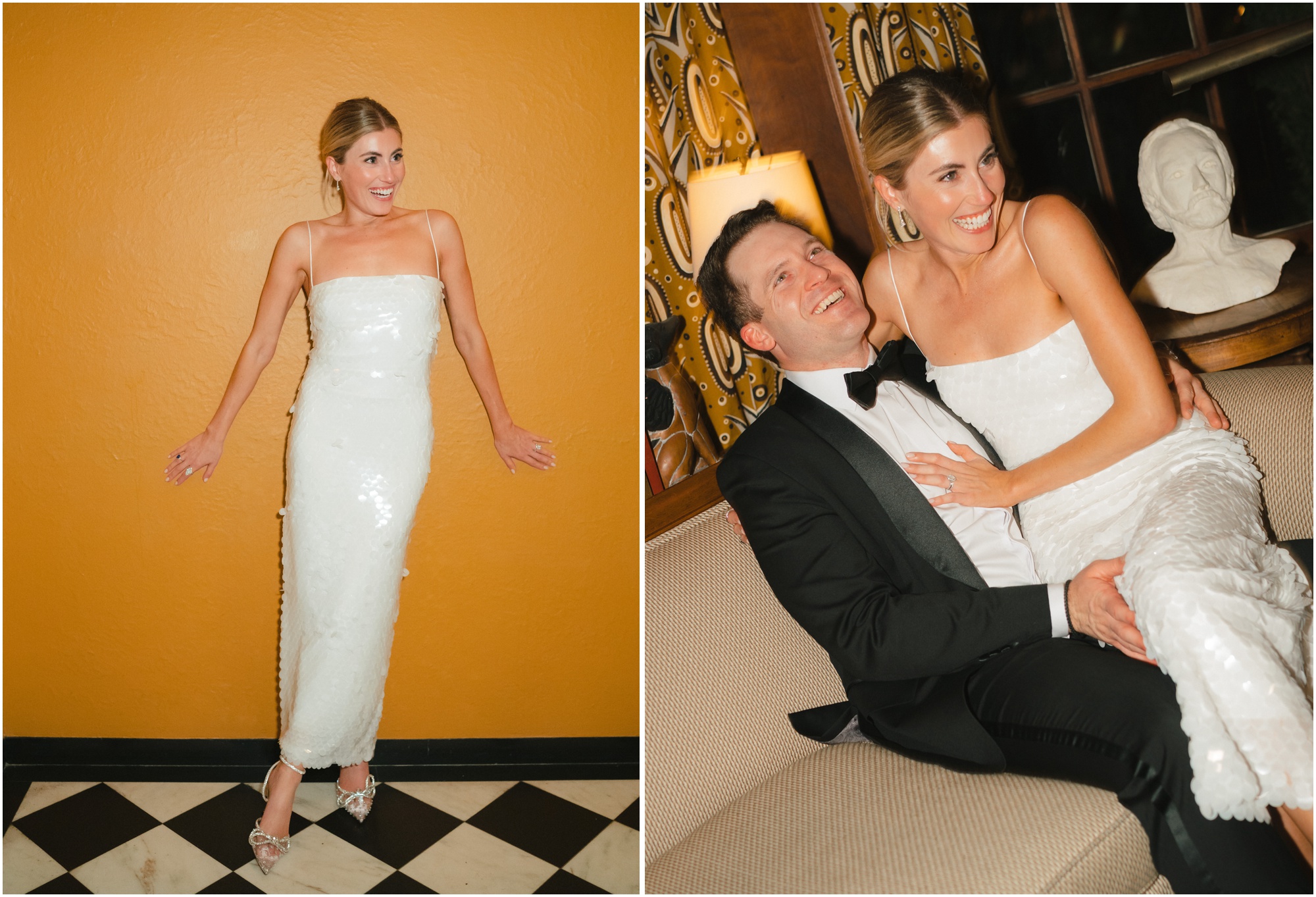 bride and groom flash portraits at a wedding at commodore perry estate in austin texas