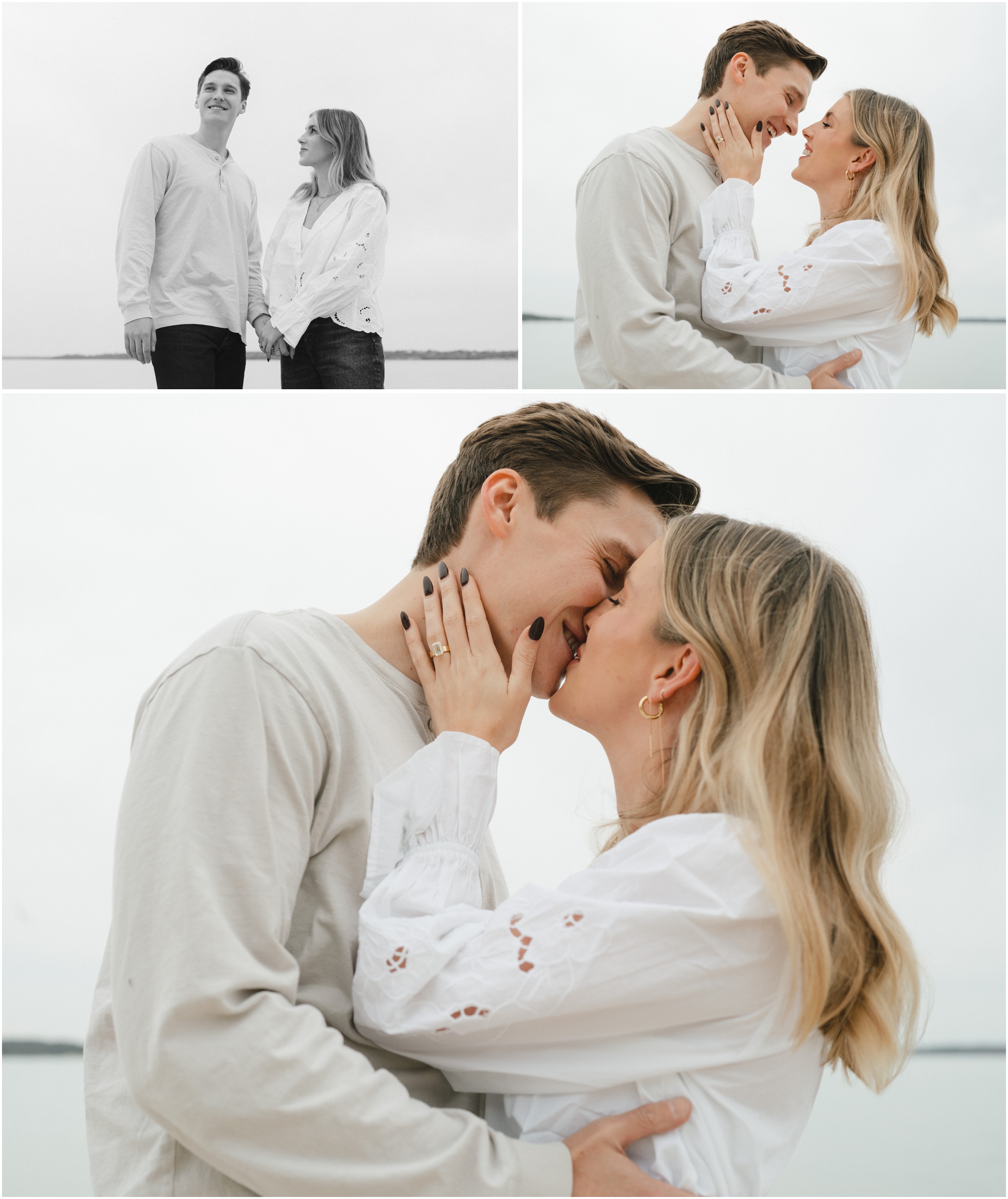 couple looking at each other and almost kissing in fort worth texas engagement session