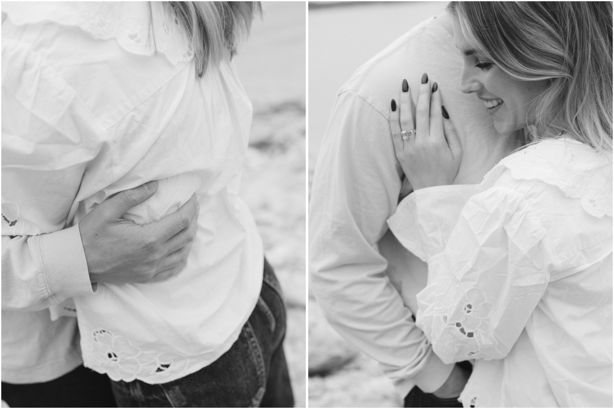 black and white portrait of couple in fort worth texas engagement session