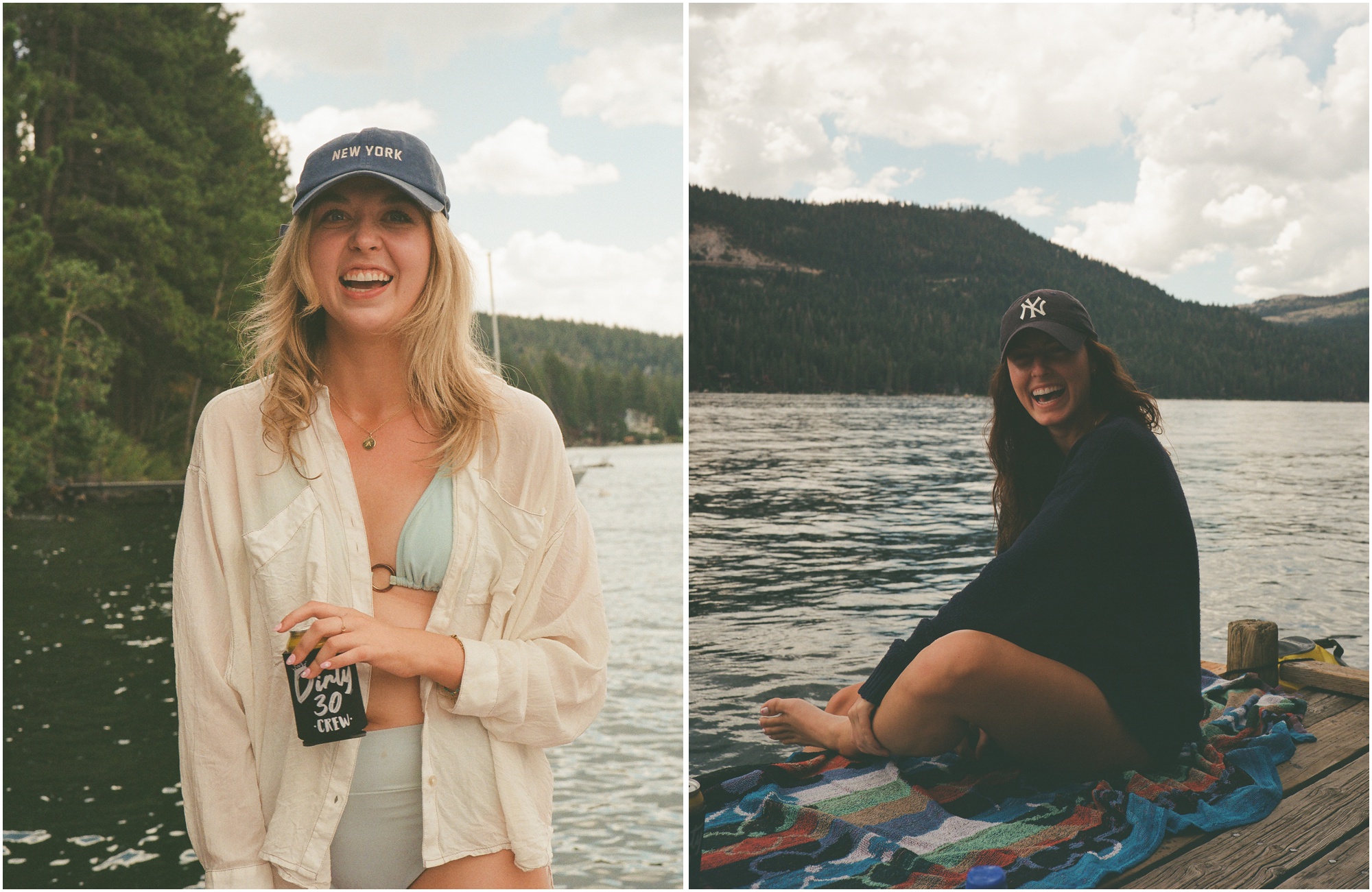 girls on lake tahoe on 120mm film