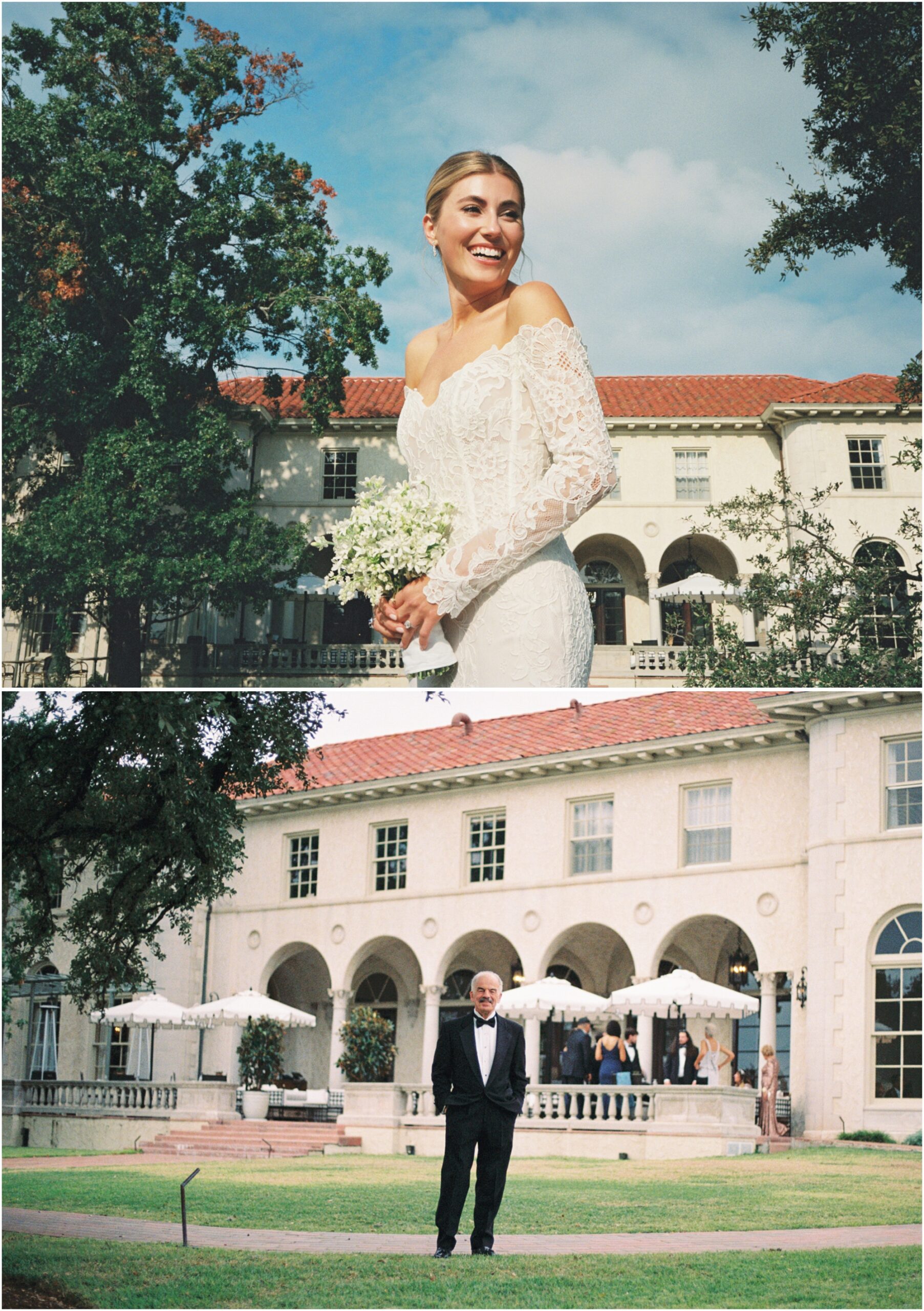 commodore perry estate in Austin, Texas bridal portraits on 120mm film