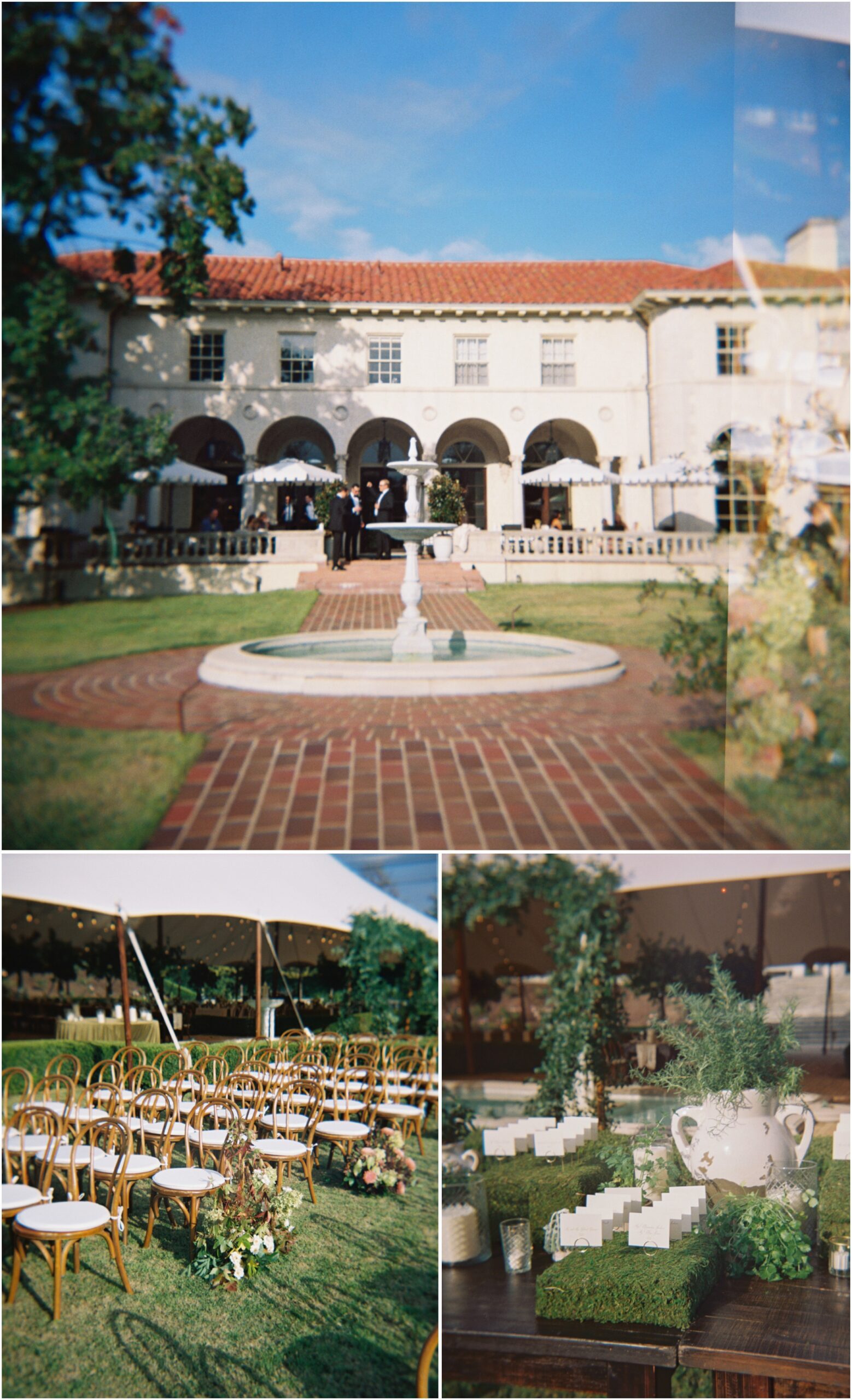 commodore perry estate in Austin, Texas wedding on 120mm film