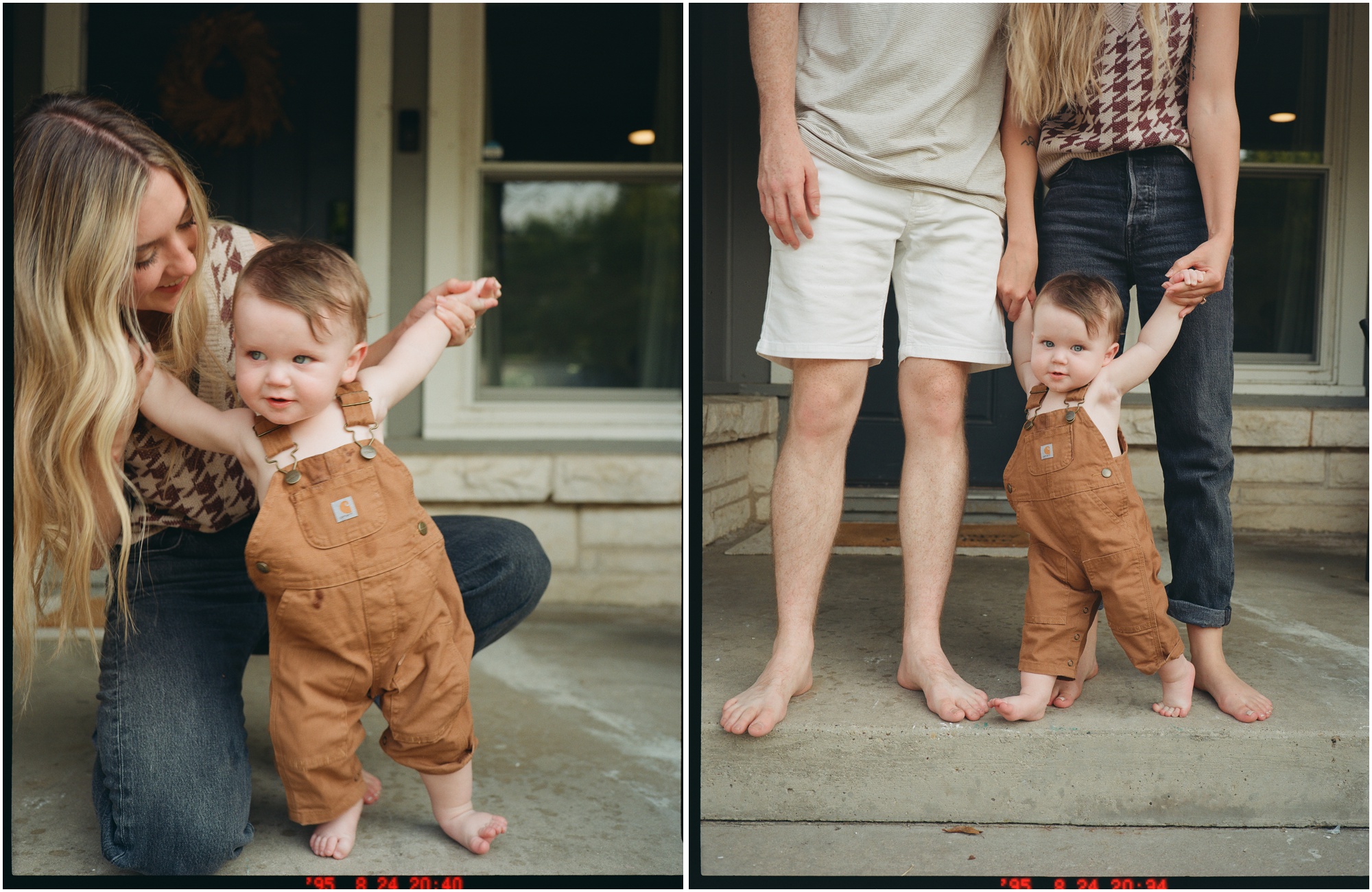 family photos on the porch on 120mm film