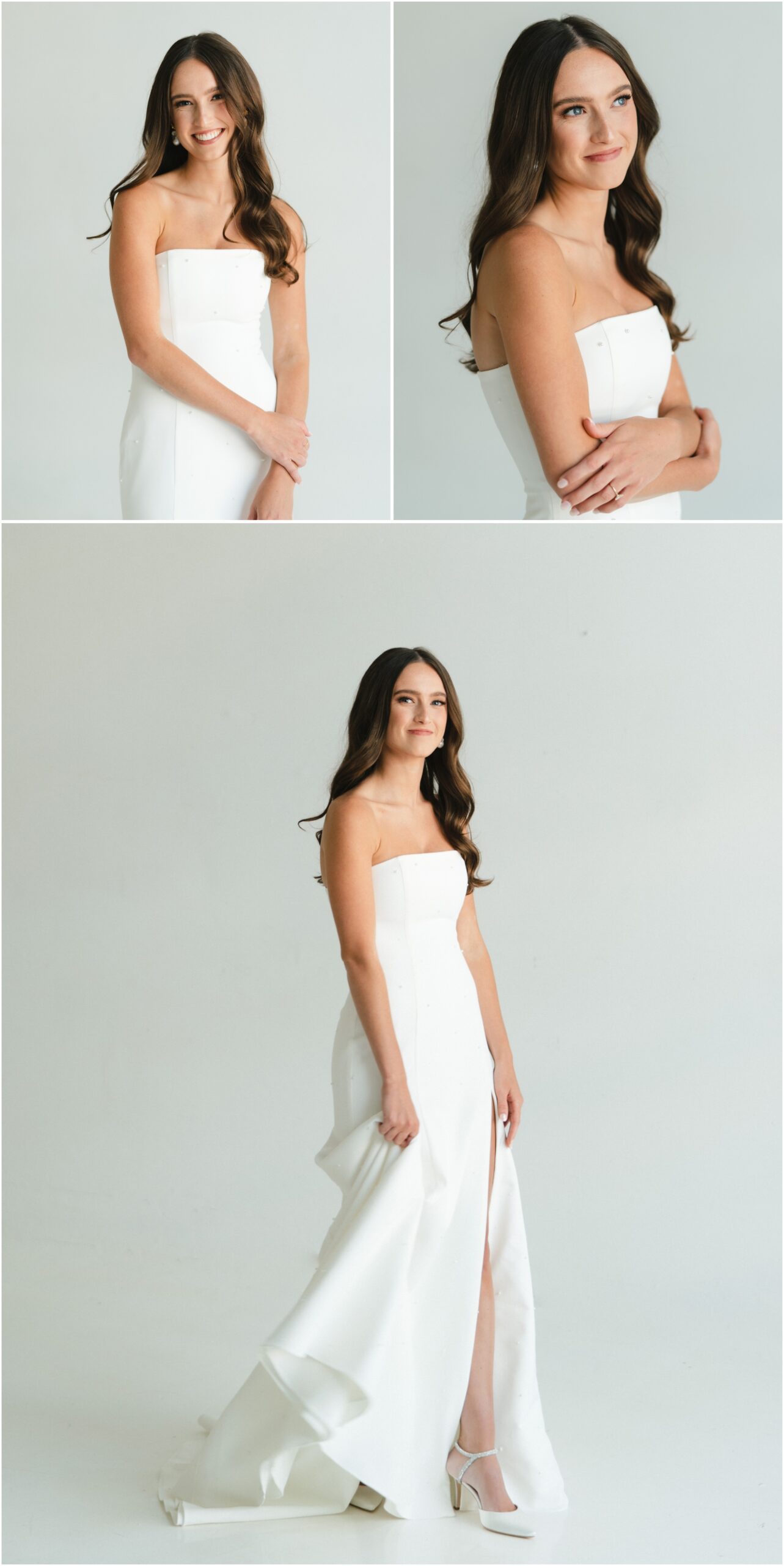 bridals in the studio with white background