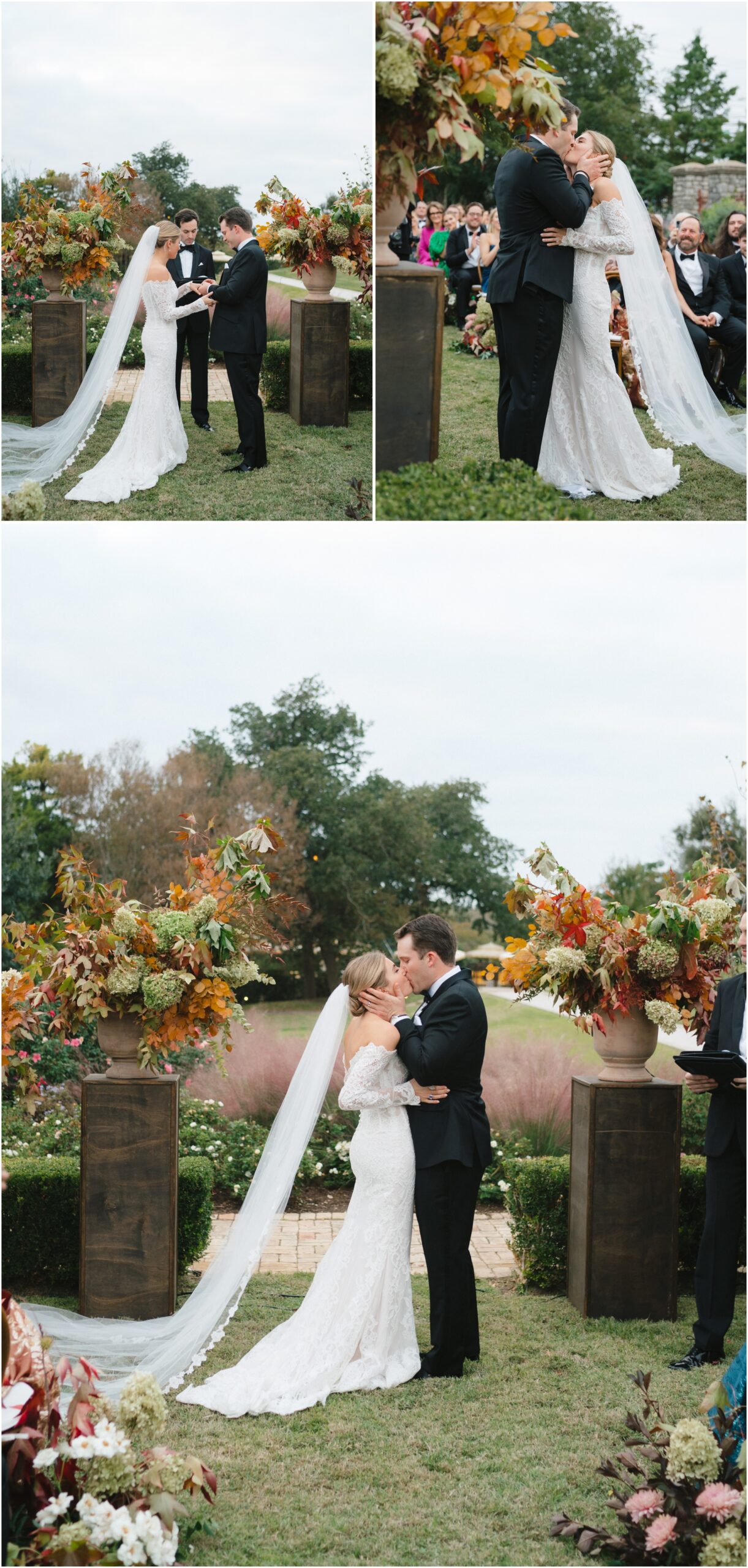 wedding ceremony at a wedding at commodore perry estate in austin texas