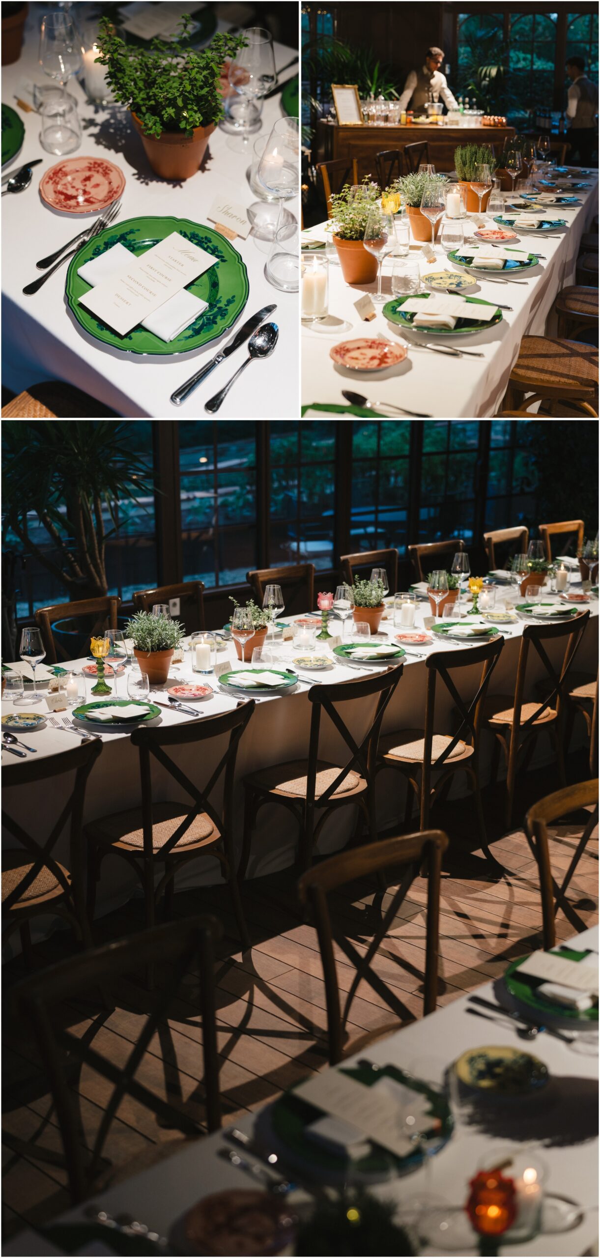 rehearsal dinner setting at Dimora Ghirlandaio